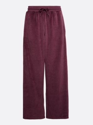 Lounge-Hose aus Velours mit weitem Bein | Rot | Tommy Hilfiger