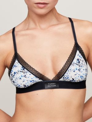 HAPPILY Non-wired organic cotton triangle bra with removable pads ECRU