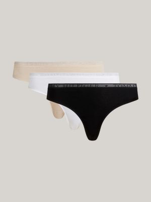 Tommy Hilfiger 3P FULL LACE THONG X3 Pink / Marine / Beige - Free delivery