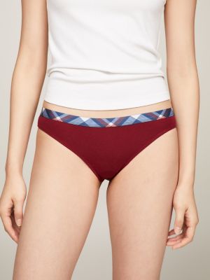 Tommy Hilfiger Women's Printed Cotton Bikini Underwear Panty, Multipack,  Distressed Star Heather Grey, Apple Red, Navy Blazer - 3 Pack, X-Large :  : Fashion