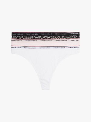 lot de 3 strings premium essential à dentelle black pour femmes tommy hilfiger