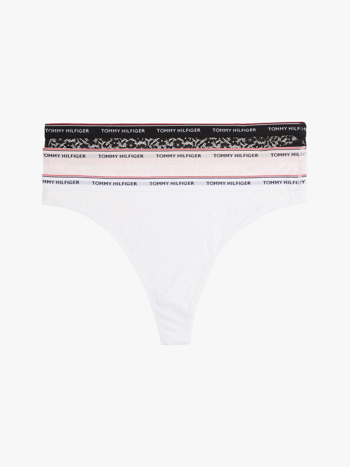 3-Pack Premium Essential Floral Lace Thongs — Black