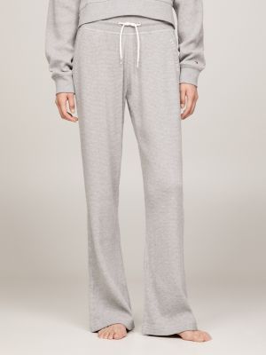 WAFFLE KNIT JOGGERS LIGHT GREY - WOMENS