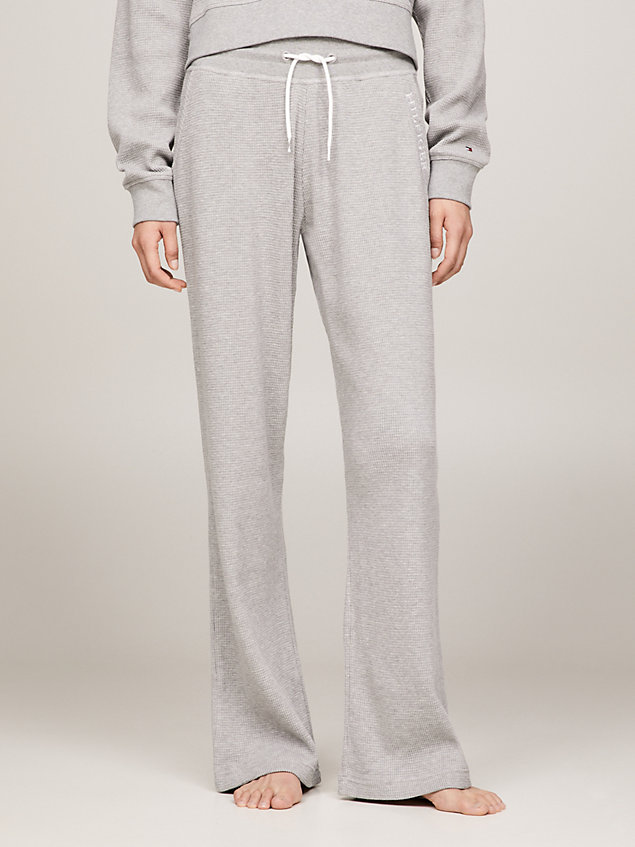 grey hilfiger monotype waffle lounge joggers for women tommy hilfiger