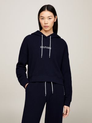 Tommy Hilfiger Sudadera casual con capucha con logotipo 2fer para mujer