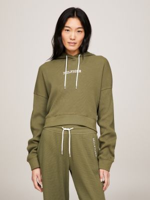 Hilfiger Monotype Waffle Lounge Hoody, Green