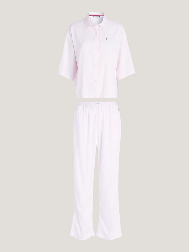 pink th established pyjamaset met korte mouwen voor dames - tommy hilfiger