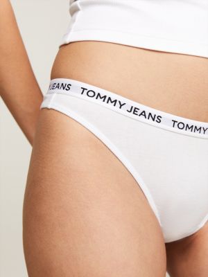 Shop Tommy Hilfiger Body Racer Back Thong In Pvh Classic White