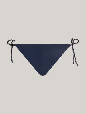 slip bikini con taglio a v e laccetti blu da donne tommy jeans