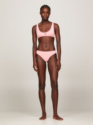pink heritage bralette-bikinioberteil für damen - tommy jeans