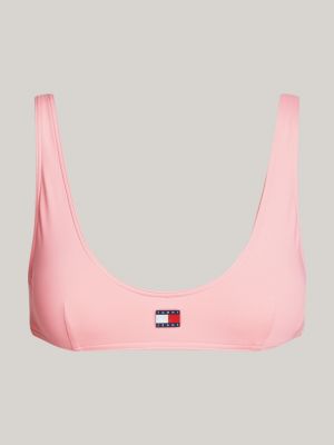 bralette bikini heritage con scollatura ovale rosa da donne tommy jeans