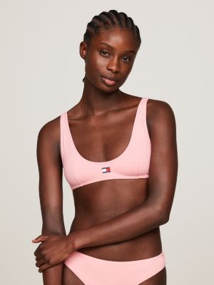 Heritage Scoop Neck Bralette Bikini Top, Pink