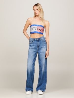 Tommy Hilfiger Women's Bandeau Tube Top with Classic Tommy Jeans