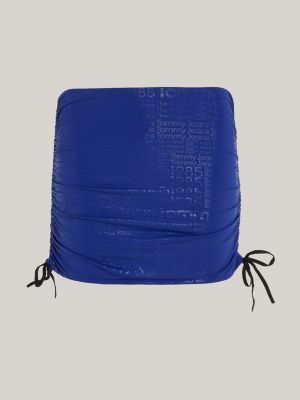 minigonna copricostume metallizzata blu da donne tommy jeans