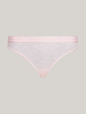 pink floral lace logo hipster briefs for women tommy hilfiger