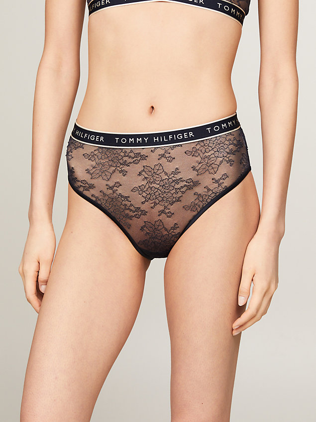 blue floral lace high rise hipster briefs for women tommy hilfiger