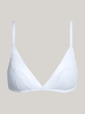 reggiseno a triangolo essential a rete blu da donne tommy hilfiger