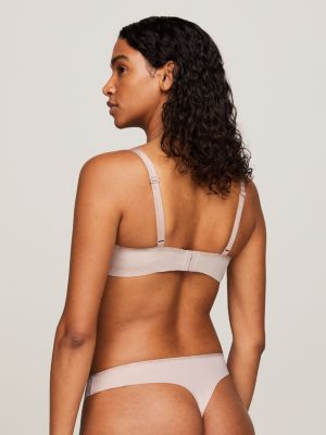 beige seamless push-up plunge bra for women tommy hilfiger