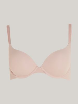 reggiseno push up con scollatura a v beige da donne tommy hilfiger