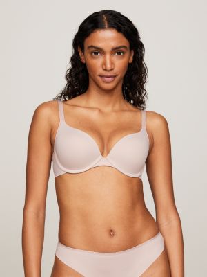 Essential Invisible Padded Push-Up Plunge Bra, Beige