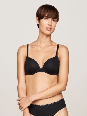 black padded push-up plunge bra for women tommy hilfiger