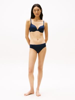 blue seamless push-up plunge bra for women tommy hilfiger