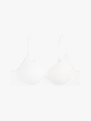 wit naadloze push-up bh met diepe hals voor dames - tommy hilfiger