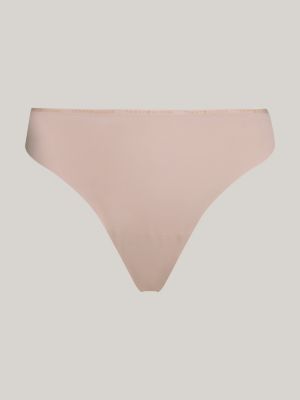 brown seamless repeat logo thong for women tommy hilfiger