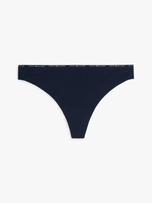 blue seamless repeat logo thong for women tommy hilfiger