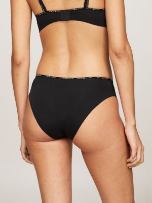 culotte sans couture à ceinture motif logo noir pour femmes tommy hilfiger