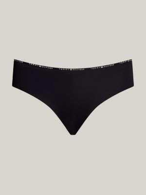 culotte sans couture à ceinture motif logo noir pour femmes tommy hilfiger