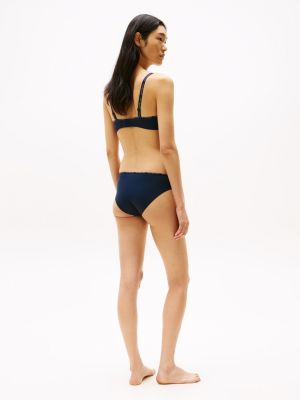 culotte sans couture à ceinture motif logo bleu pour femmes tommy hilfiger