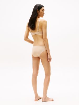 beige seamless repeat logo briefs for women tommy hilfiger