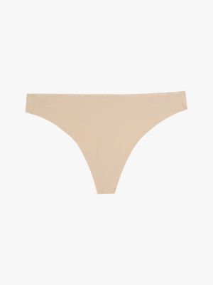 slip senza cuciture con logo ripetuto beige da donne tommy hilfiger