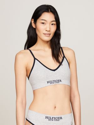 Tommy Hilfiger Soutien-gorge de sport pour femme, Gris chiné