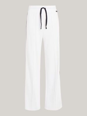 Hilfiger Monotype Contrast Piping Lounge Trousers | White | Tommy 