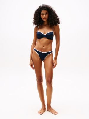 multi balconette wired demi-cup bikini top for women tommy hilfiger