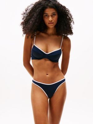 multi balconette wired demi-cup bikini top for women tommy hilfiger