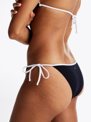 slip bikini th essential con laccetti blu da donne tommy hilfiger