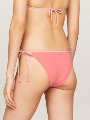 slip bikini th essential con laccetti rosa da donne tommy hilfiger