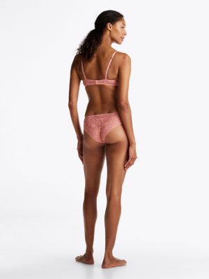 slip a brasiliana premium in pizzo rosa da donne tommy hilfiger