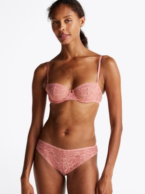 slip a brasiliana premium in pizzo pink da donne tommy hilfiger