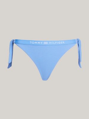 slip bikini con laccetti e logo blu da donne tommy hilfiger