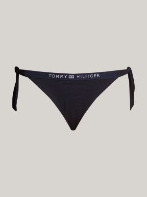 slip bikini con laccetti e logo blu da donne tommy hilfiger