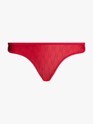 red print high leg cheeky bikini bottoms for women tommy hilfiger