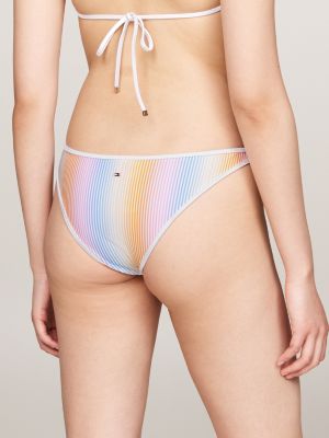 slip bikini con taglio a v e stampa bianco da donne tommy hilfiger