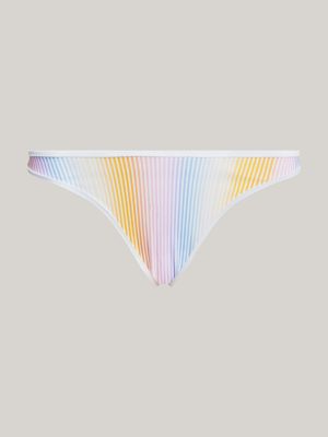 slip bikini con taglio a v e stampa bianco da donne tommy hilfiger