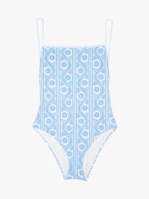 multi print square neck swimsuit for women tommy hilfiger