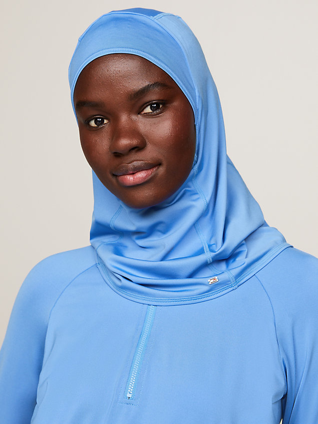 blue modest bade-hidschab aus repreve® für damen - tommy hilfiger