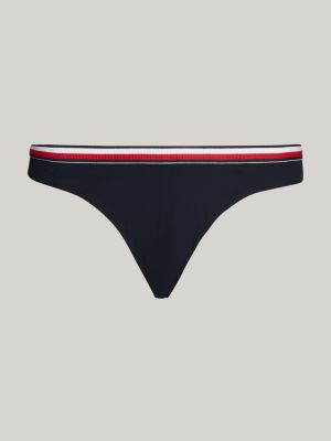 slip bikini global stripe sgambati blu da donne tommy hilfiger